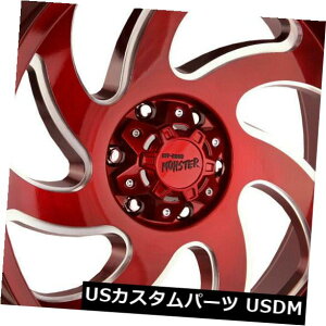 COAzC[ 20x10It[hX^[M07 6x5.5 / 6x139.7 -19LfBAbvbhzC[Zbgi4j 20x10 Off-Road Monster M07 6x5.5/6x139.7 -19 Candy Apple Red Wheels Rims Set(4)