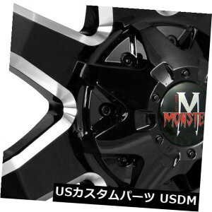 COAzC[ 20x9It[hX^[M08 8x180 0ubN~hzC[Zbgi4j 20x9 Off-Road Monster M08 8x180 0 Black Milled Wheels Rims Set(4)