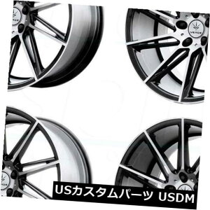 �C�O�A���z�C�[�� 20x9 / 20x10.5 Verde V25 Quantum 5x120 35/42�T�e���u���b�N�z�C�[�������Z�b�g�i4�j 20x9/20x10.5 Verde V25 Quantum 5x120 35/42 Satin Black Wheels Rims Set(4) �y���s�A���i�z