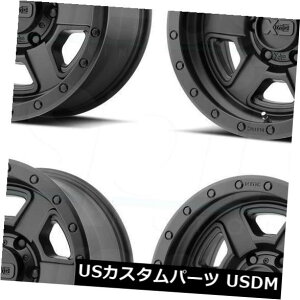 �C�O�A���z�C�[�� 17x9 XD XD133 Fusion�I�t���[�h5x5 / 5x127 -12�T�e���u���b�N�z�C�[�������Z�b�g�i4�j 17x9 XD XD133 Fusion Off-Road 5x5/5x127 -12 Satin Black Wheels Rims Set(4) �y���s�A���i�z