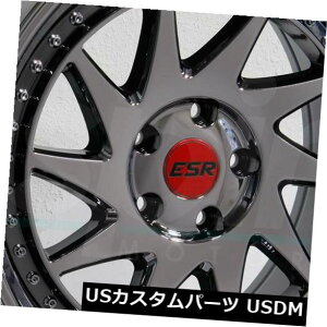 �C�O�A���z�C�[�� 18x9.5 / 18x10.5 ESR SR09 SR9 5x114.3 35/22�u���b�N�N���[���z�C�[�������Z�b�g�i4�j 18x9.5/18x10.5 ESR SR09 SR9 5x114.3 35/22 Black Chrome Wheels Rims Set(4) �y���s�A���i�z