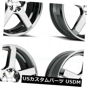 �C�O�A���z�C�[�� 22x8.5 Milanni 464 VK-1 5x114.3 / 5x120 12�t�@���g���N���[���z�C�[�������Z�b�g�i4�j 22x8.5 Milanni 464 VK-1 5x114.3/5x120 12 Phantom Chrome Wheels Rims Set(4)