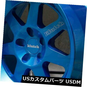 �C�O�A���z�C�[�� 17x9�N���b�`ML7 4x100 30�N���b�`�u���[�z�C�[�������Z�b�g�i4�j 17x9 Klutch ML7 4x100 30 Klutch Blue Wheel Rim set(4)