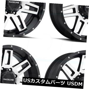 COAzC[ 20x9 Raceline 931MCWFN^[5x5.5 / 5x150 -12@BHubNzC[Zbgi4j 20x9 Raceline 931M Injector 5x5.5/5x150 -12 Machined Black Wheels Rims Set(4)