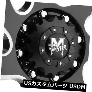 COAzC[ 20x10It[hX^[M07 5x5 / 5x127 -19ubN~hzC[Zbgi4j 20x10 Off-Road Monster M07 5x5/5x127 -19 Black Milled Wheels Rims Set(4)