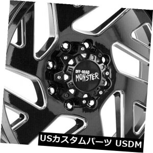 COAzC[ 20x10It[hX^[M19 5x5.5 / 5x139.7 -19ubN~hzC[Zbgi4j 20x10 Off-Road Monster M19 5x5.5/5x139.7 -19 Black Milled Wheels Rims Set(4)