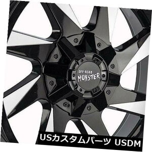 COAzC[ 20x10It[hX^[M80 5x5 / 5x5.5 -19ubN~hzC[Zbgi4j 20x10 Off-Road Monster M80 5x5/5x5.5 -19 Black Milled Wheels Rims Set(4)
