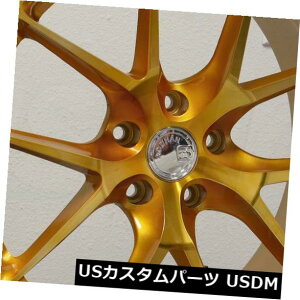 COAzC[ 20x9 Aodhan LS007 LS7 5x112 30 Gold Machined Face Wheels Rims Seti4jAlloy 20x9 Aodhan LS007 LS7 5x112 30 Gold Machined Face Wheels Rims Set(4) Alloy