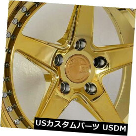海外輸入ホイール 18x10.5 Aodhan DS05 DS5 5x108 15ゴールドバキュームホイールリムセット（4） 18x10.5 Aodhan DS05 DS5 5x108 15 Gold Vacuum Wheels Rims Set(4)