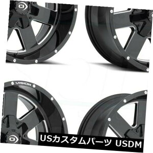 �C�O�A���z�C�[�� 20x9 Vision 411 Arc 8x170 12�u���b�N�~���h�z�C�[�������Z�b�g�i4�j 20x9 Vision 411 Arc 8x170 12 Black Milled Wheels Rims Set(4) �y���s�A���i�z