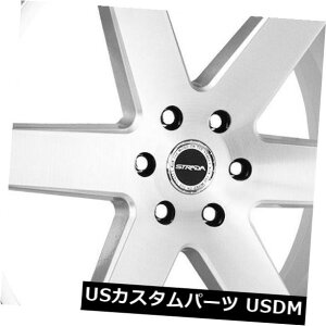 �C�O�A���z�C�[�� 22x9.5 Strada S60 Coda 5x120 25�V���o�[�u���V�z�C�[�������Z�b�g�i4�j 22x9.5 Strada S60 Coda 5x120 25 Silver Brushed Wheels Rims Set(4)