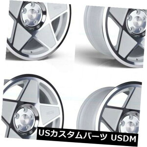 �C�O�A���z�C�[�� 18x9.5 3SDM 0.05 5x112 40�z���C�g�J�b�g�z�C�[�������Z�b�g�i4�j 18x9.5 3SDM 0.05 5x112 40 White Cut Wheels Rims Set(4)