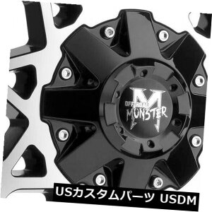 COAzC[ 20x10It[hX^[M14 8x6.5 / 8x165.1 -12ubN}VzC[Zbgi4j 20x10 Off-Road Monster M14 8x6.5/8x165.1 -12 Black Machine Wheels Rims Set(4)