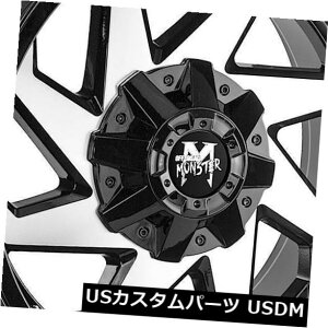 COAzC[ 20x10It[hX^[M09 6x135 / 6x5.5 -12ubN}VzC[Zbgi4j 20x10 Off-Road Monster M09 6x135/6x5.5 -12 Black Machine Wheels Rims Set(4)