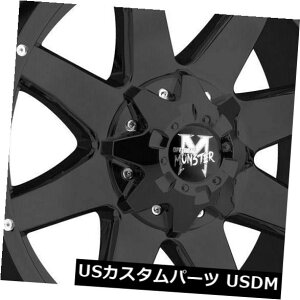 COAzC[ 20x9It[hX^[M08 8x6.5 / 8x165.1 -12tbgubNzC[Zbgi4j 20x9 Off-Road Monster M08 8x6.5/8x165.1 -12 Flat Black Wheels Rims Set(4)