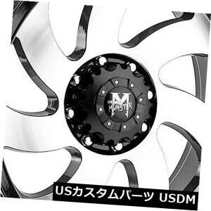 COAzC[ 20x10It[hX^[M07 8x6.5 / 8x165.1 -19ubN}VzC[Zbgi4j 20x10 Off-Road Monster M07 8x6.5/8x165.1 -19 Black Machine Wheels Rims Set(4)