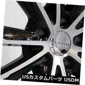 海外輸入ホイール 20x10.5 Milanni 471 Splinter 5x5 / 5x127 42ブラックマシニングホイールリムセット（4） 20x10.5 Milanni 471 Splinter 5x5/5x127 42 Black Machined Wheels Rims Set(4)