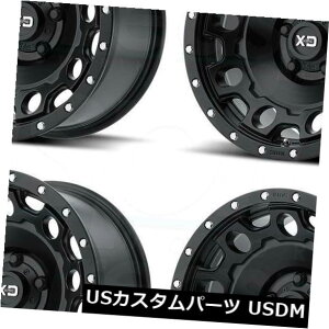 �C�O�A���z�C�[�� 17x8.5 XD XD129�z�[���V���b�g5x150 34�T�e���u���b�N�z�C�[�������Z�b�g�i4�j 17x8.5 XD XD129 Holeshot 5x150 34 Satin Black Wheels Rims Set(4) �y���s�A���i�z