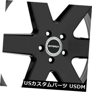�C�O�A���z�C�[�� 22x9.5 Strada S60 Coda 6x5.5 / 6x139.7 24�u���b�N�z�C�[�������Z�b�g�i4�j 22x9.5 Strada S60 Coda 6x5.5/6x139.7 24 Black Wheels Rims Set(4)