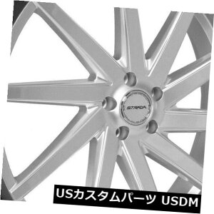 �C�O�A���z�C�[�� 22x9 Strada S41 Sega 5x115 15�V���o�[�}�V���z�C�[�������Z�b�g�i4�j 22x9 Strada S41 Sega 5x115 15 Silver Machine Wheels Rims Set(4) �y���s�A���i�z