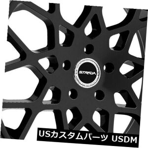 �C�O�A���z�C�[�� 22x9.5 Strada S59 Buca 5x115 15�u���b�N�z�C�[�������Z�b�g�i4�j 22x9.5 Strada S59 Buca 5x115 15 Black Wheels Rims Set(4) �y���s�A���i�z