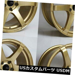 COAzC[ 18x8 Enkei T6S 5x100 45S[hyCgzC[Zbgi4j 18x8 Enkei T6S 5x100 45 Gold Paint Wheels Rims Set(4)