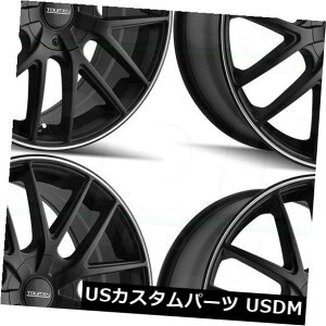 �C�O�A���z�C�[�� 20x8.5 Touren TR60 5x108 / 5x114.3 40�}�b�g�u���b�N�@�B���H�����O�z�C�[�������Z�b�g�i4�j 20x8.5 Touren TR60 5x108/5x114.3 40 Matte Black Machined Ring Wheels Rim Set(4)