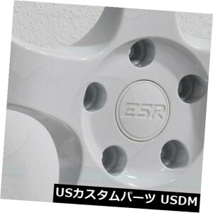 �C�O�A���z�C�[�� 18x8.5 ESR SR06 SR6 5x112 30�z���C�g�z�C�[�������Z�b�g�i4�j 18x8.5 ESR SR06 SR6 5x112 30 White Wheels Rims Set(4) �y���s�A���i�z