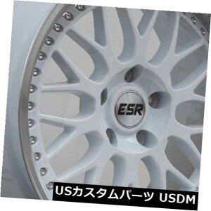 �C�O�A���z�C�[�� 18x8.5 ESR SR01 SR1 5x112 30�z���C�g�z�C�[�������Z�b�g�i4�j 18x8.5 ESR SR01 SR1 5x112 30 White Wheels Rims Set(4) �y���s�A���i�z