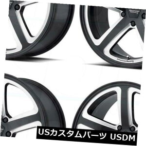 �C�O�A���z�C�[�� 18x8 American Racing AR922�z�b�g���b�v5x114.3 / 5x4.5 38�u���b�N�~���h�z�C�[���Z�b�g�i4�j 18x8 American Racing AR922 Hot Lap 5x114.3/5x4.5 38 Black Milled Wheels Set(4) �y���s�A���i�z
