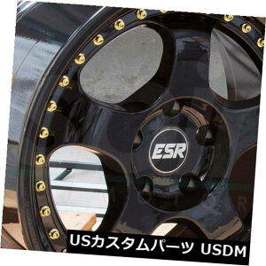 �C�O�A���z�C�[�� 17x9.5 ESR SR06 SR6 5x112 30�O���X�u���b�N�z�C�[�������Z�b�g�i4�j 17x9.5 ESR SR06 SR6 5x112 30 Gloss Black Wheels Rims Set(4)