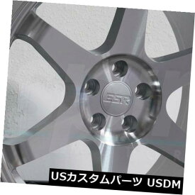 海外輸入ホイール 18x9.5 / 18x10.5 ESR SR07 SR7 5x114.3 35/22機械加工シルバーホイールリムセット（4） 18x9.5/18x10.5 ESR SR07 SR7 5x114.3 35/22 Machined Silver Wheels Rims Set(4)