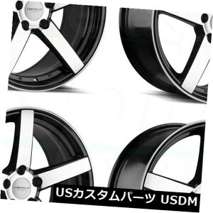 COAzC[ 20x8.5 vs VS541 5x112 35ubN}VtFCXzC[Zbgi4j 20x8.5 Versus VS541 5x112 35 Black Machine Face Wheels Rims Set(4)