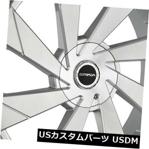 COAzC[ 20x8.5 Strada S62 Moto 5x108 / 5x114.3 40Vo[uVzC[Zbgi4j 20x8.5 Strada S62 Moto 5x108/5x114.3 40 Silver Brushed Wheels Rims Set(4)
