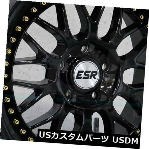 �C�O�A���z�C�[�� 18x9.5 ESR SR01 SR1 5x114.3 22�O���X�u���b�N�z�C�[�������Z�b�g�i4�j 18x9.5 ESR SR01 SR1 5x114.3 22 Gloss Black Wheels Rims Set(4) �y���s�A���i�z