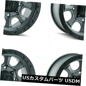 海外輸入ホイール 18x9ダーティライフアイアンマン6x120 0マットガンメタルホイールリムセット（4） 18x9 Dirty Life Ironman 6x120 0 Matte Gunmetal Wheels Rims Set(4)