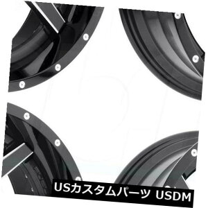 COAzC[ 22x12RlQ[hD265 8x180 -44ubN~hzC[Zbgi4j 22x12 Fuel Renegade D265 8x180 -44 Black Milled Wheels Rims Set(4)