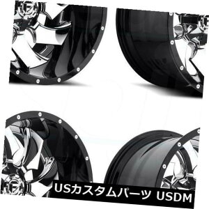 COAzC[ 20x12t[GN[o[D240 5x5.5 / 5x150 -44N[zC[Zbgi4j 20x12 Fuel Cleaver D240 5x5.5/5x150 -44 Chrome Wheels Rims Set(4)