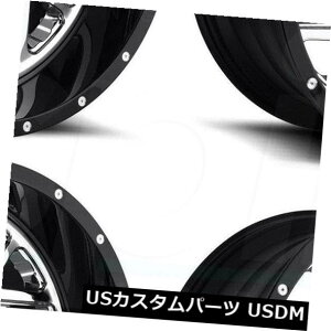 �C�O�A���z�C�[�� 20x12�R��Triton D211 8x6.5 / 8x165.1 -13�N���[���u���b�N���b�v�z�C�[�������Z�b�g�i4�j 20x12 Fuel Triton D211 8x6.5/8x165.1 -13 Chrome Black Lip Wheels Rims Set(4) �y���s�A���i�z