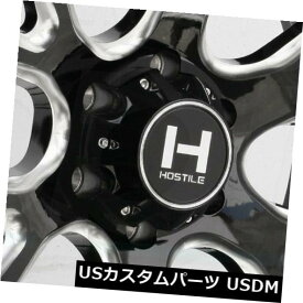 海外輸入ホイール 24x14敵対的H113レイジ8x170 -76ブラックミルドホイールリムセット（4） 24x14 Hostile H113 Rage 8x170 -76 Black Milled Wheels Rims Set(4)