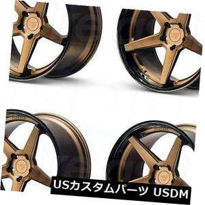�C�O�A���z�C�[�� 22x9.5 / 22x11�t�F���[�_FR3 5x114.3 15/20�}�b�g�u�����Y�u���b�N���b�v�z�C�[�������Z�b�g�i4�j 22x9.5/22x11 Ferrada FR3 5x114.3 15/20 Matte Bronze Black Lip Wheels Rim Set(4) �y���s�A���i�z
