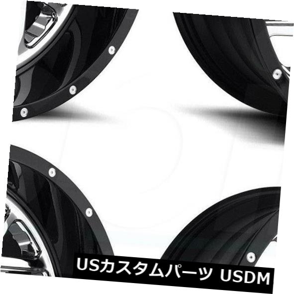 海外輸入ホイール 20x10燃料Triton Set(4) Rims Wheels Lip Black Chrome -13 5x5.5/5x150 D211 Triton Fuel 20x10 -13クロームブラックリップホイールリムセット（4） 5x150 / 5x5.5 D211 ホイール
