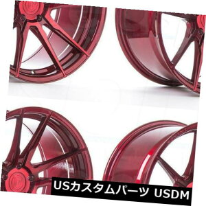 COAzC[ 20x9 / 20x11 Rohana RF2 5x114.3 25/25bhzC[Zbgi4j 20x9/20x11 Rohana RF2 5x114.3 25/25 Red Wheels Rims Set(4)