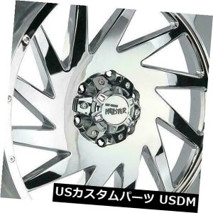 COAzC[ 24x14It[hX^[M12 8x6.5 / 8x165.1 -76N[zC[Zbgi4j 24x14 Off-Road Monster M12 8x6.5/8x165.1 -76 Chrome Wheels Rims Set(4)