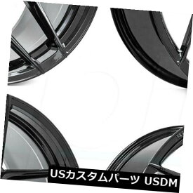 海外輸入ホイール 20x10 / 20x11 Rohana RFX11 5x112 33/35ブラックホイールリムセット（4） 20x10/20x11 Rohana RFX11 5x112 33/35 Black Wheels Rims Set(4)