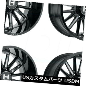 COAzC[ 22x12GΓIH115vf^[5x5.5 / 5x139.7 -44ubN~hzC[Zbgi4j 22x12 Hostile H115 Predator 5x5.5/5x139.7 -44 Black Milled Wheels Rims Set(4)