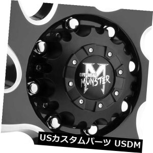COAzC[ 24x12It[hX^[M07 5x5 / 5x127 -44ubN~hzC[Zbgi4j 24x12 Off-Road Monster M07 5x5/5x127 -44 Black Milled Wheels Rims Set(4)