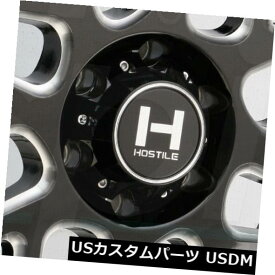 海外輸入ホイール 20x12敵対的なH108スプロケット8x180 -44ブラックミルドホイールリムセット（4） 20x12 Hostile H108 Sprocket 8x180 -44 Black Milled Wheels Rims Set(4)