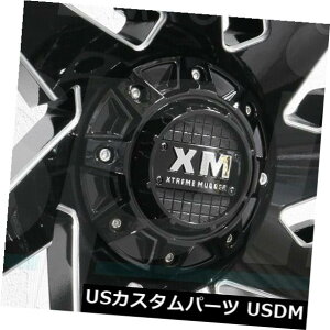 �C�O�A���z�C�[�� 24x12 Xtreme Mudder XM301 5x115 / 5x5 / 5x12 7 -44�O���X�u���b�N�~���h�z�C�[���Z�b�g�i4�j 24x12 Xtreme Mudder XM301 5x115/5x5/5x127 -44 Gloss Black Milled Wheels Set(4)
