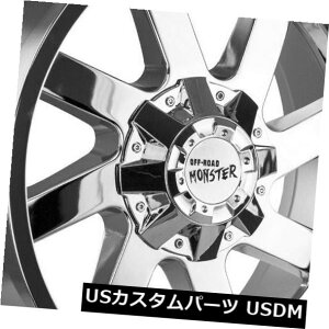 COAzC[ 22x12It[hX^[M80 6x5.5 / 6x139.7 -44N[zC[Zbgi4j 22x12 Off-Road Monster M80 6x5.5/6x139.7 -44 Chrome Wheels Rims Set(4)